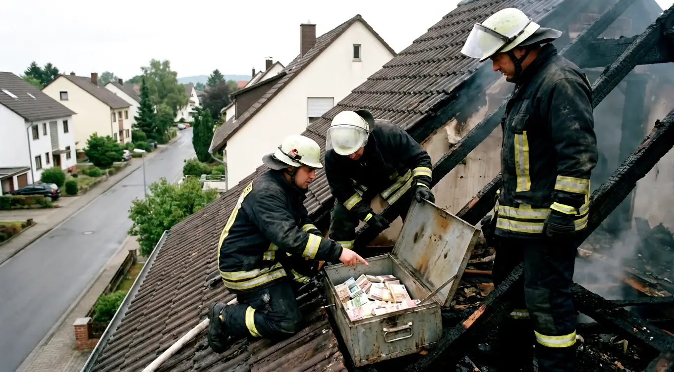 Feuerwehr entdeckt verstecktes Objekt auf dem Dach